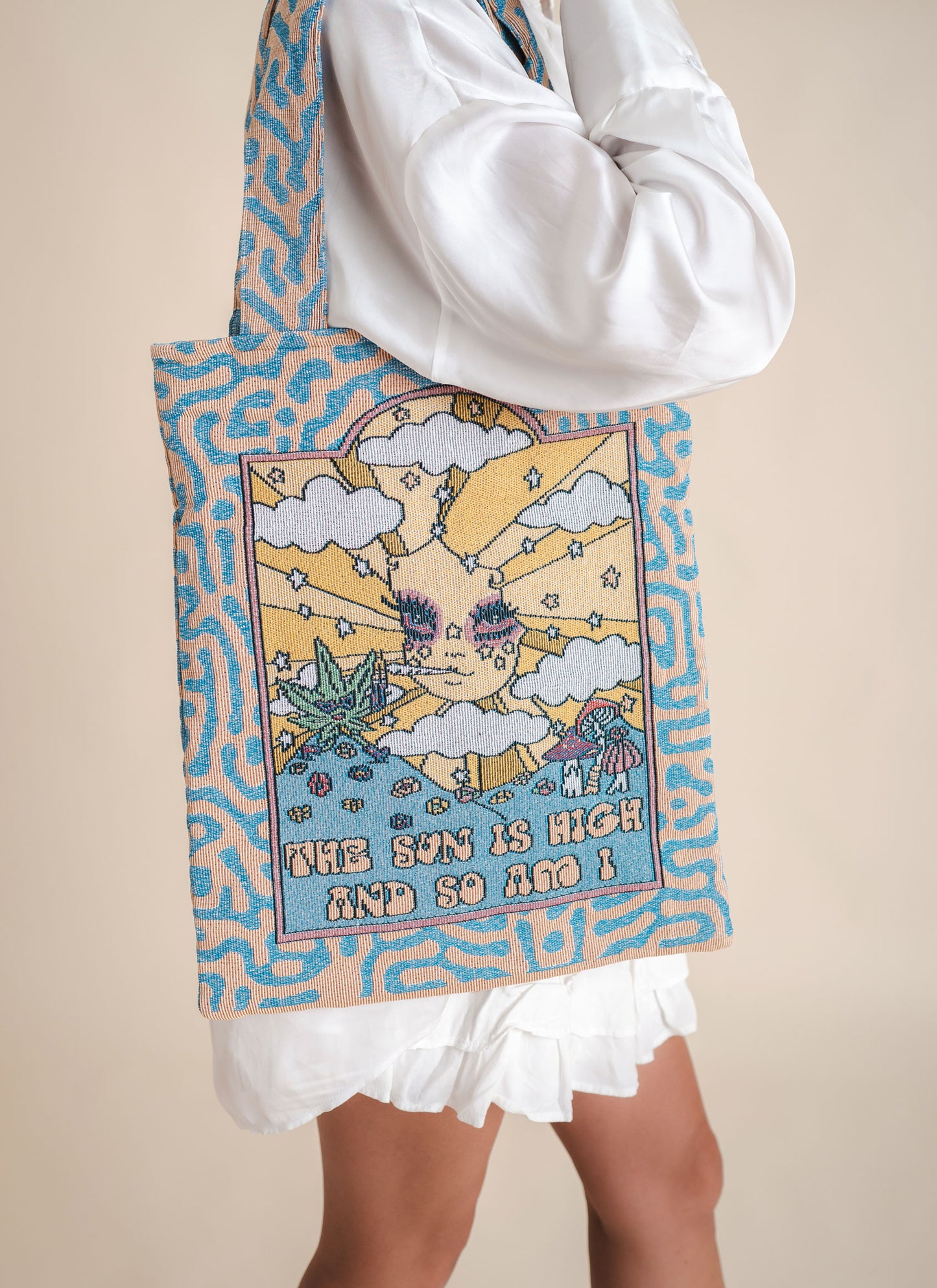 Sun Is High Woven Tote Bag