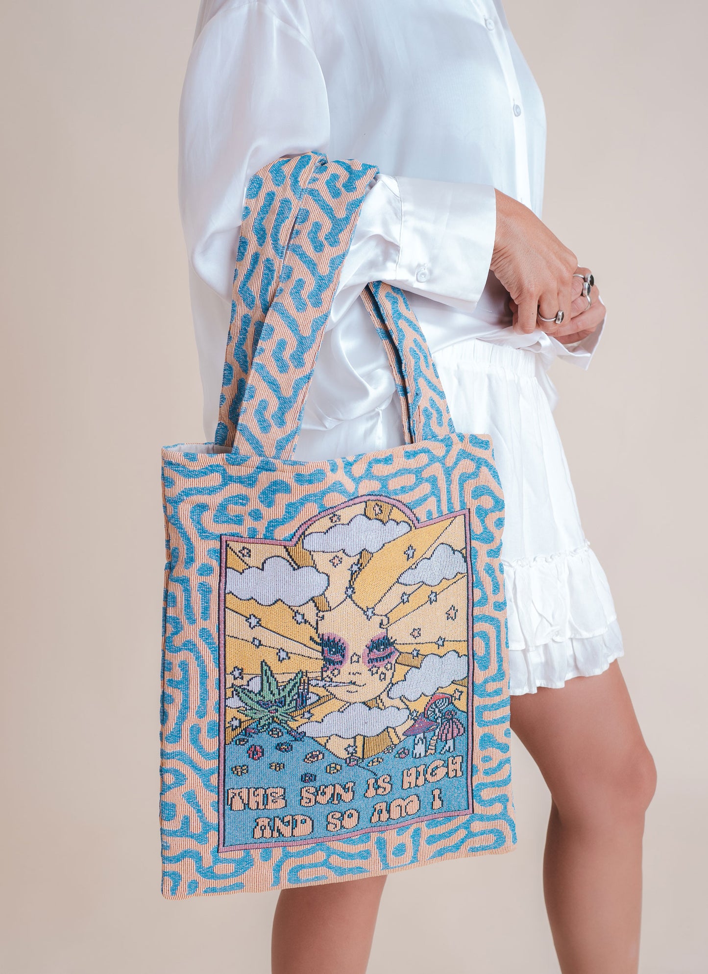 Sun Is High Woven Tote Bag