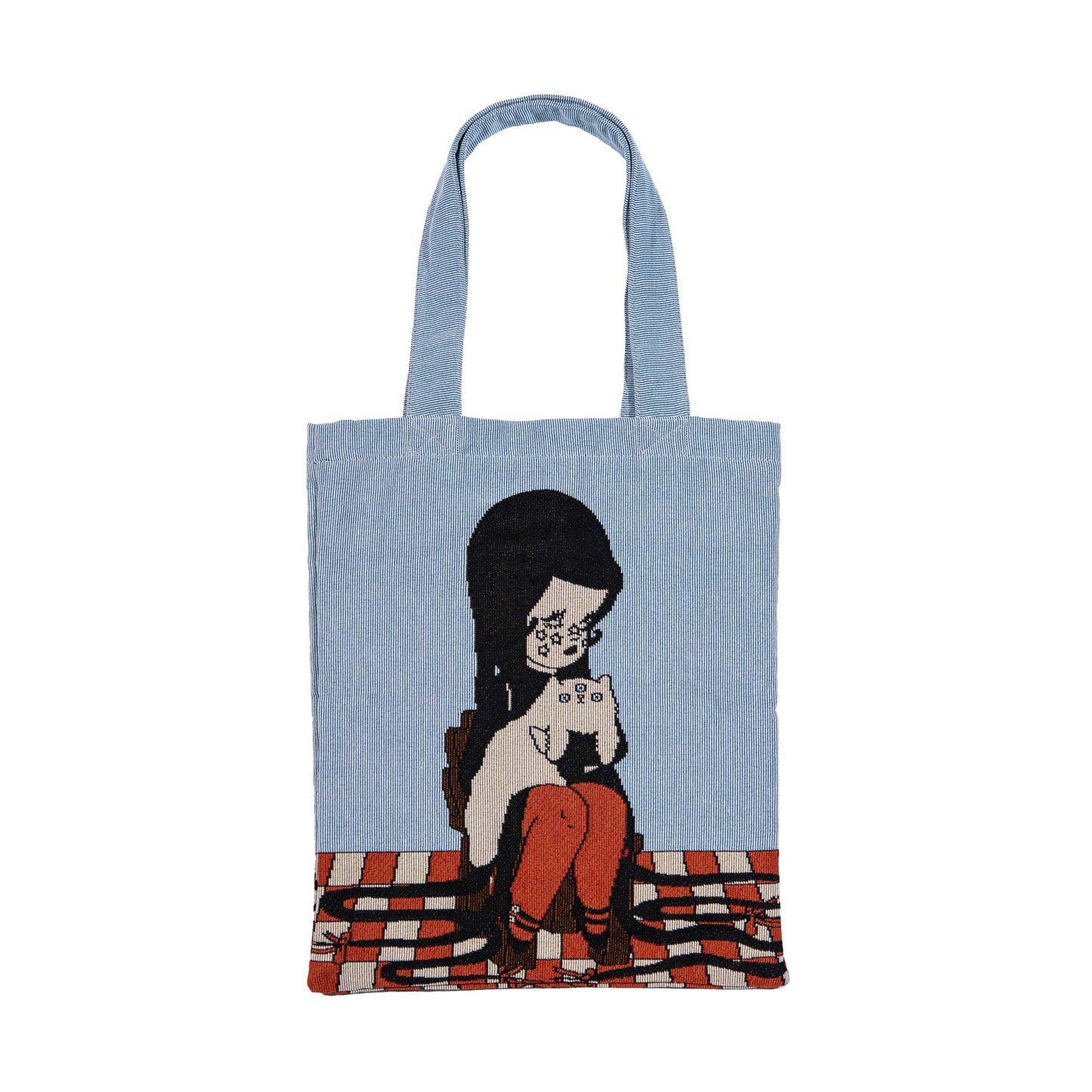 Love Cats Blanco Woven Tote