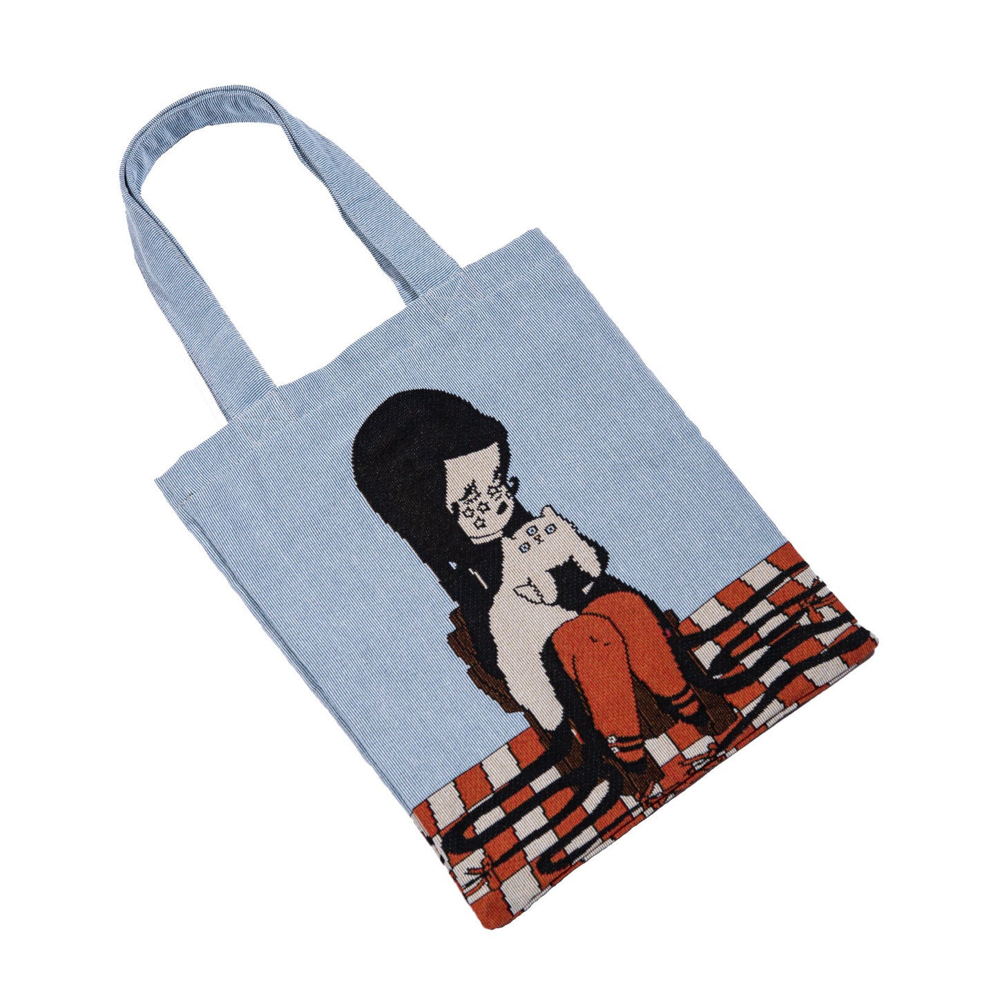 Love Cats Blanco Woven Tote